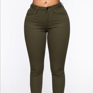 Olive Stretch Denim